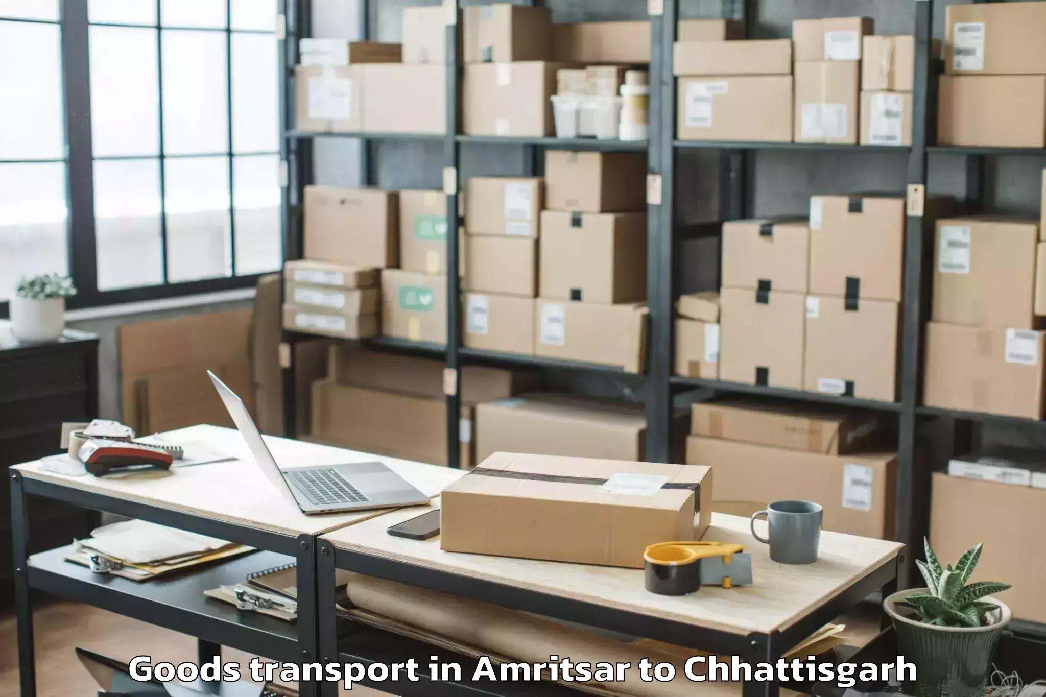 Hassle-Free Amritsar to Kawardha Goods Transport